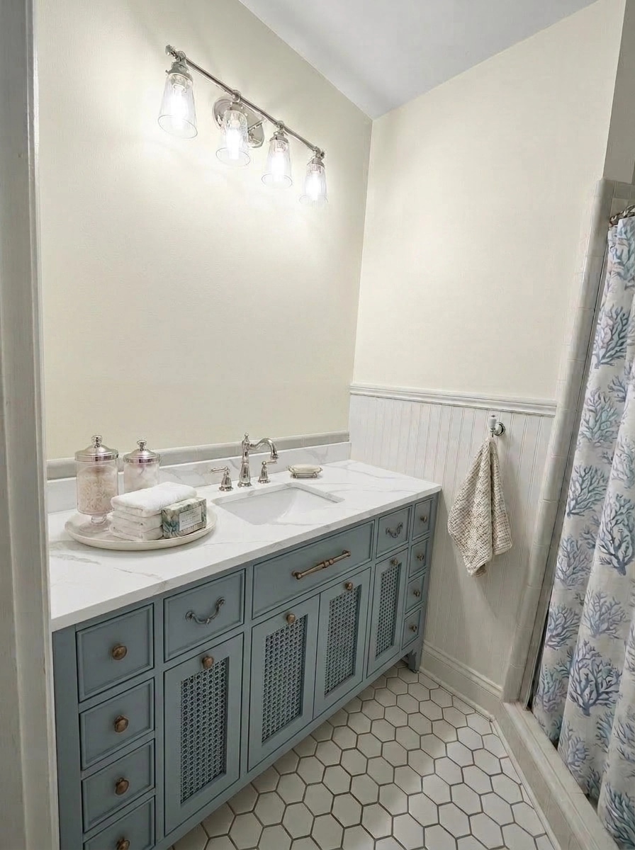 Interior design in Coastal / Hamptons style — Bathroom by GenRoom AI