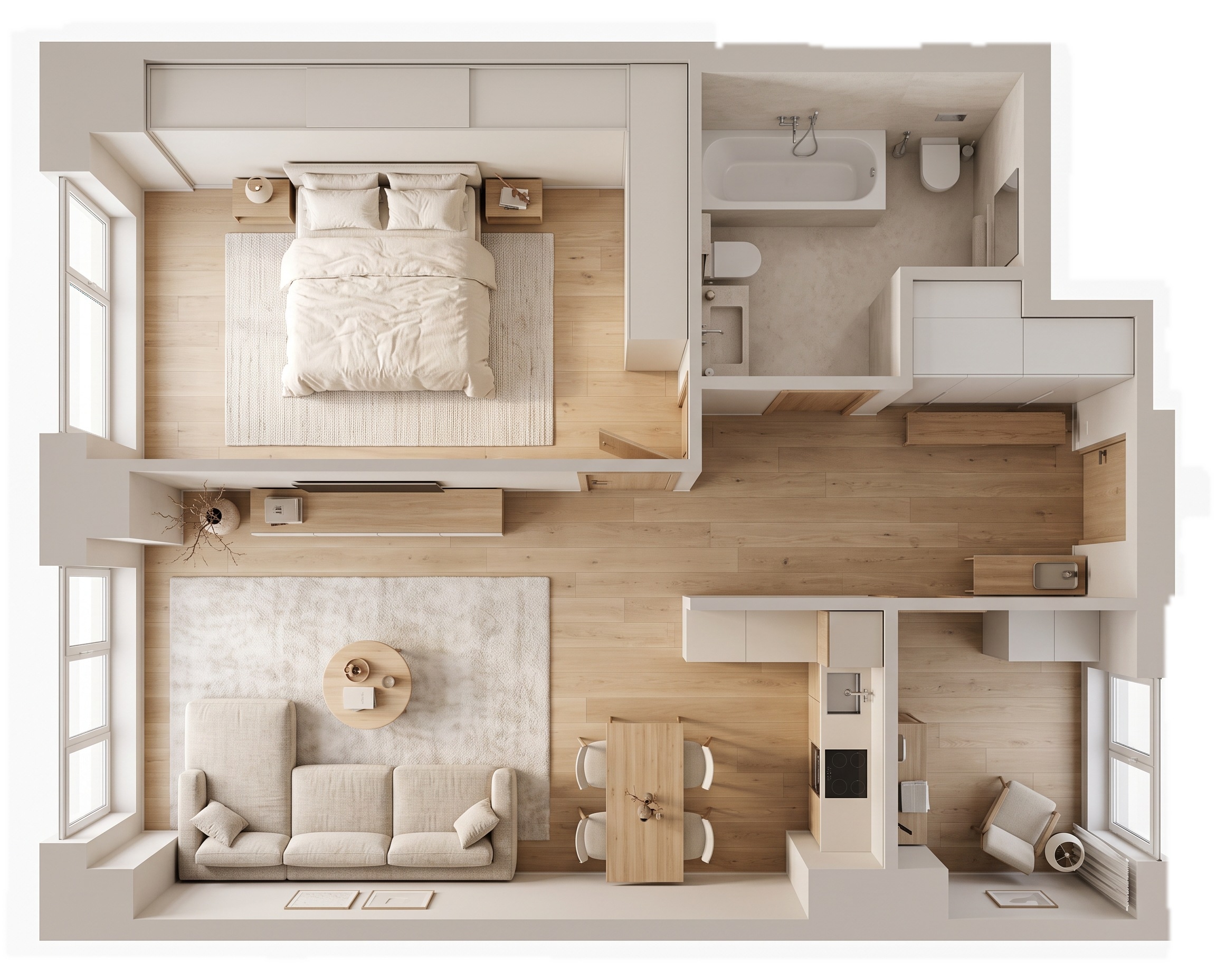Interior design in Minimalism style — Living Room by GenRoom AI