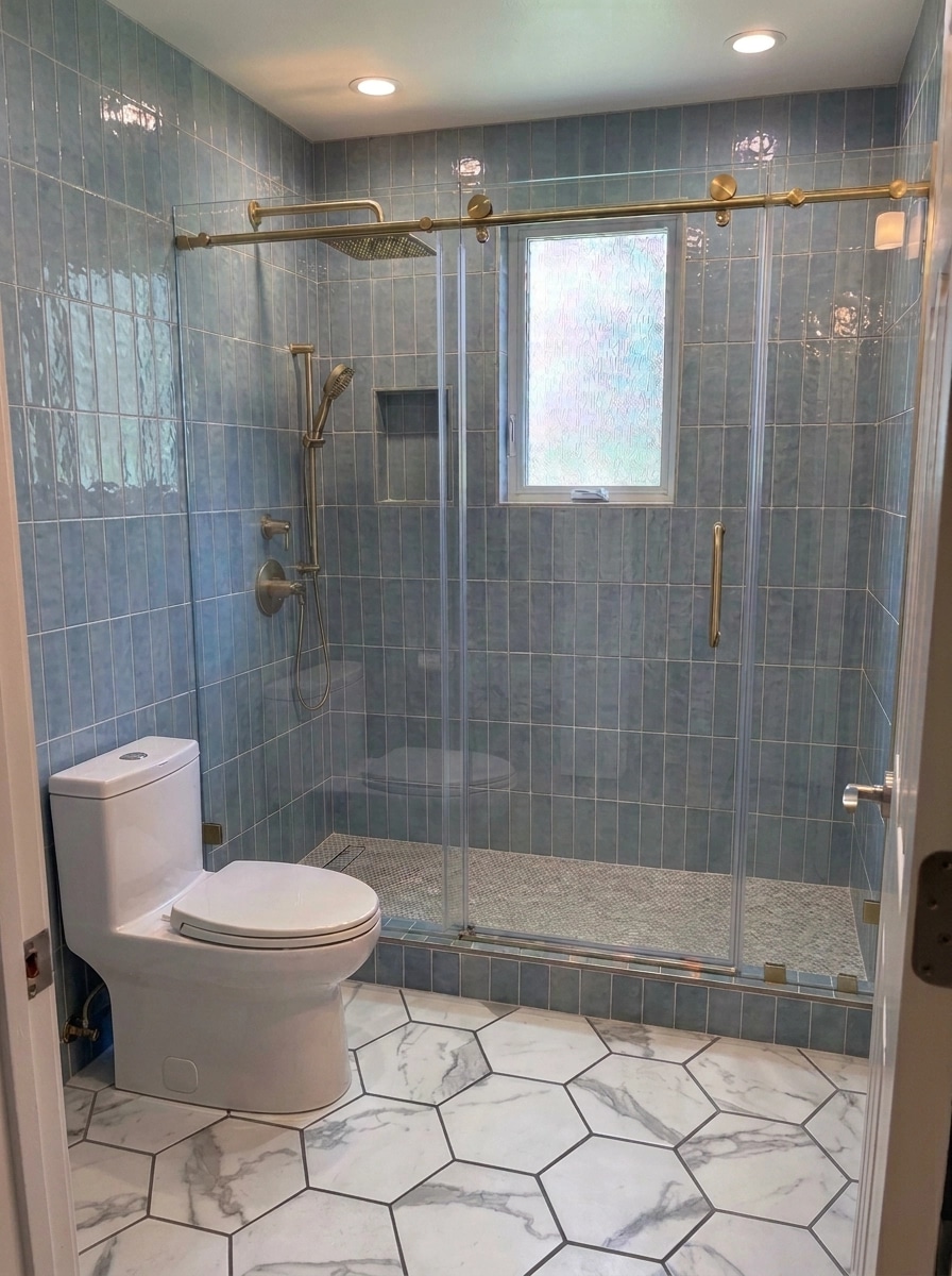 Modern Farmhouse Bathroom design — interior photo by GenRoom AI