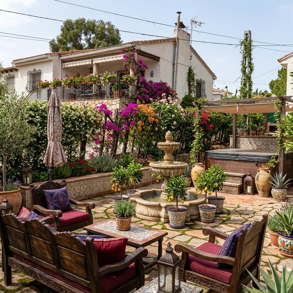 Spanish Courtyard Yard design — yard photo by GenRoom AI