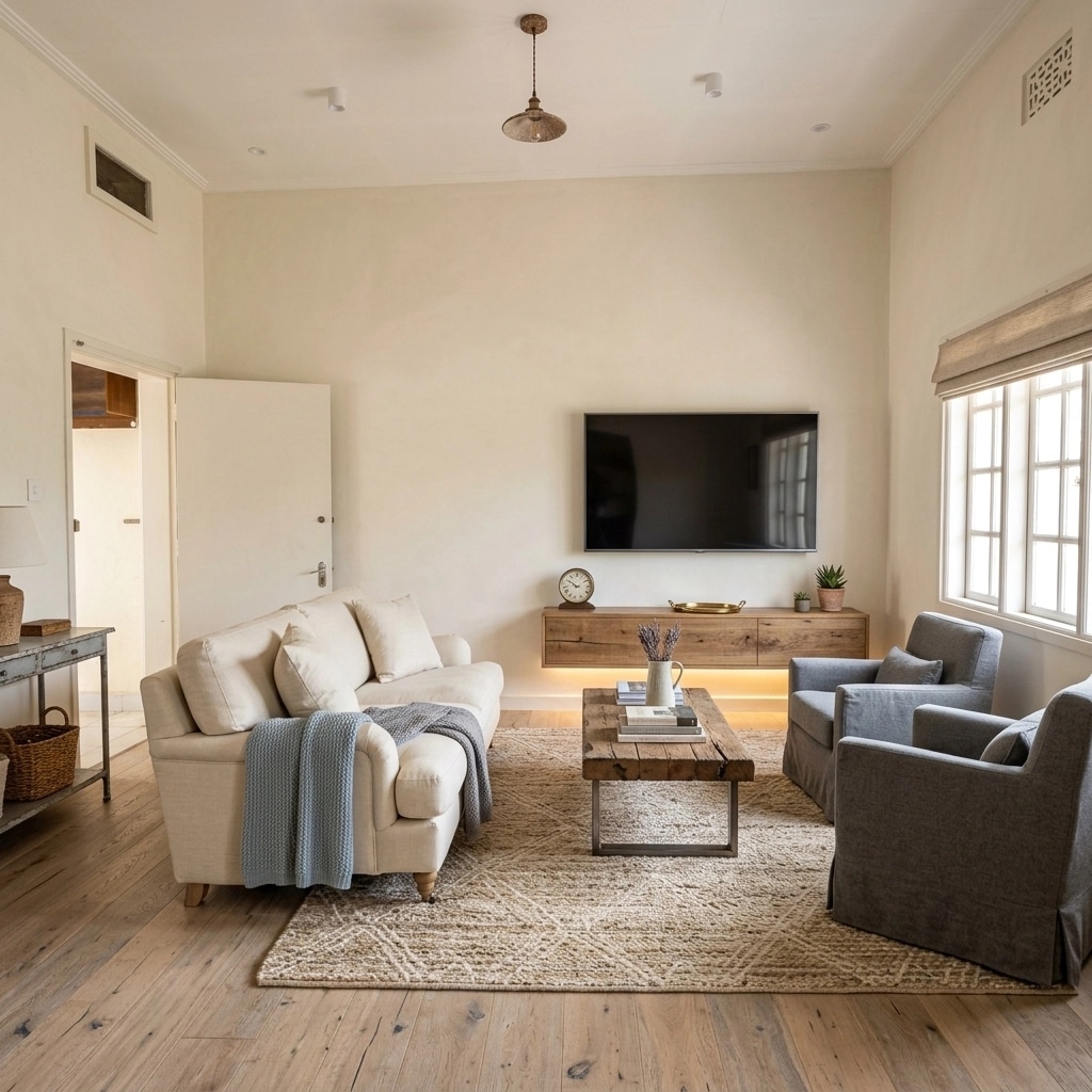 Modern Farmhouse Living Room design — interior photo by GenRoom AI