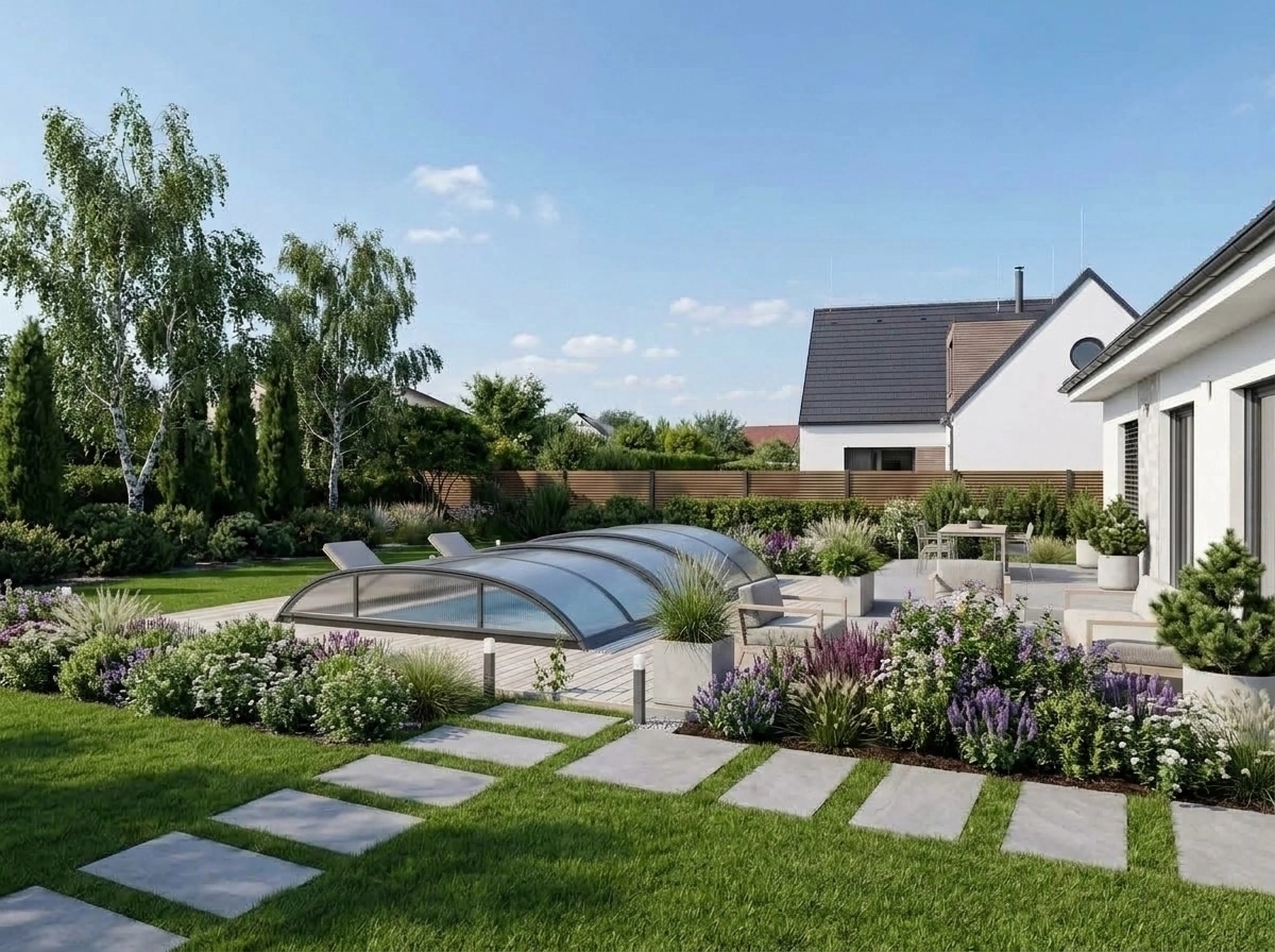 Landscape design in Scandinavian Garden style — Yard by GenRoom AI