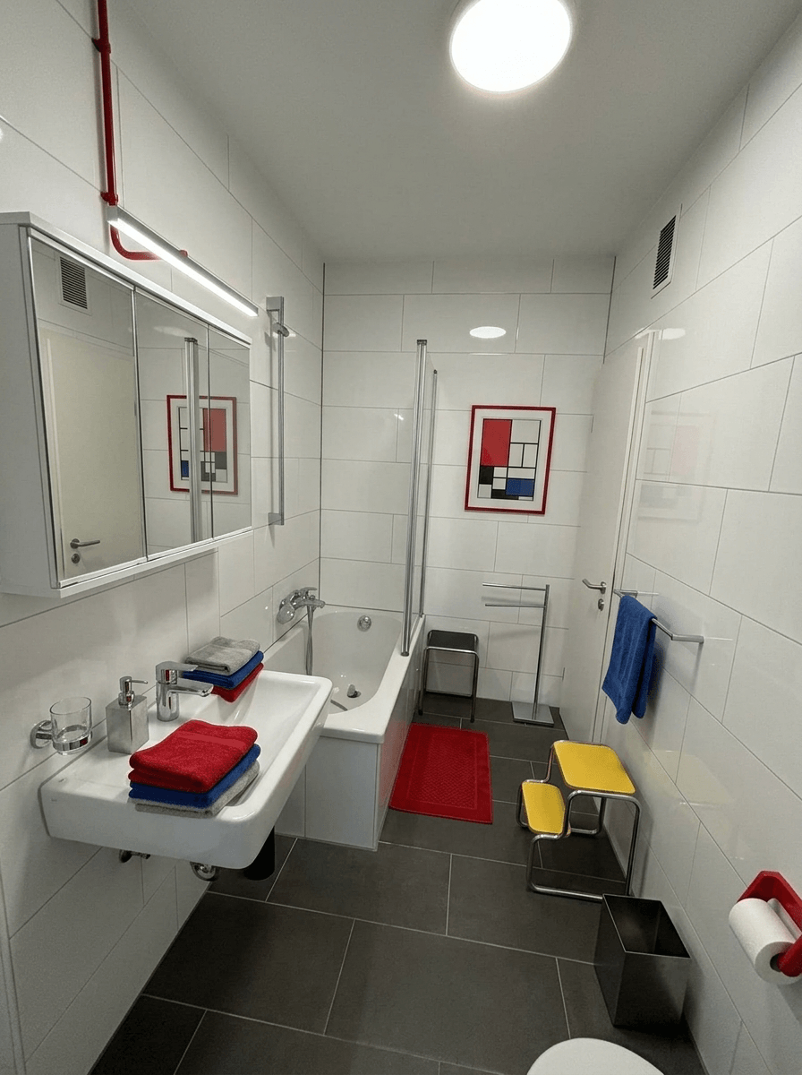 Bathroom interior in Bauhaus style — photo by GenRoom AI