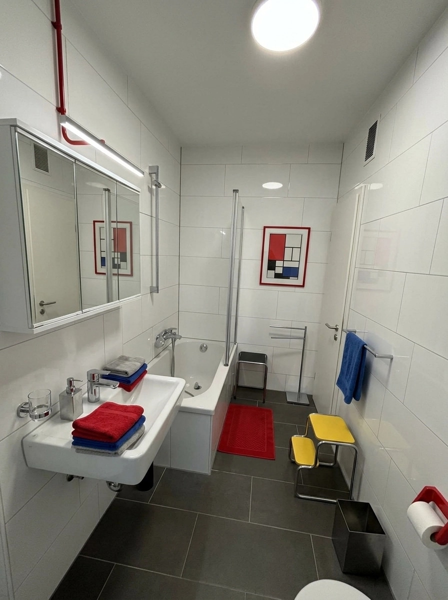 Bauhaus Bathroom design — interior photo by GenRoom AI