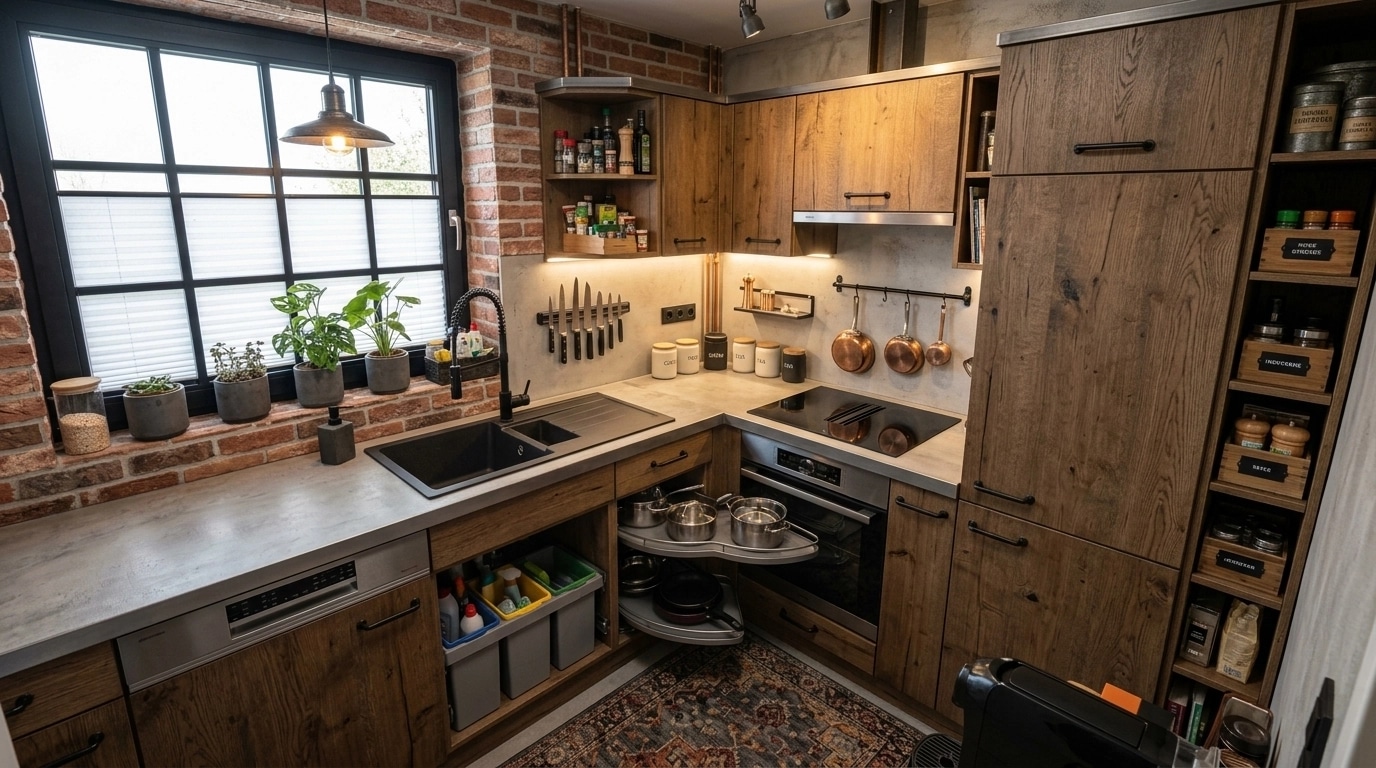 Loft / Industrial Cocina design — interior photo by GenRoom AI
