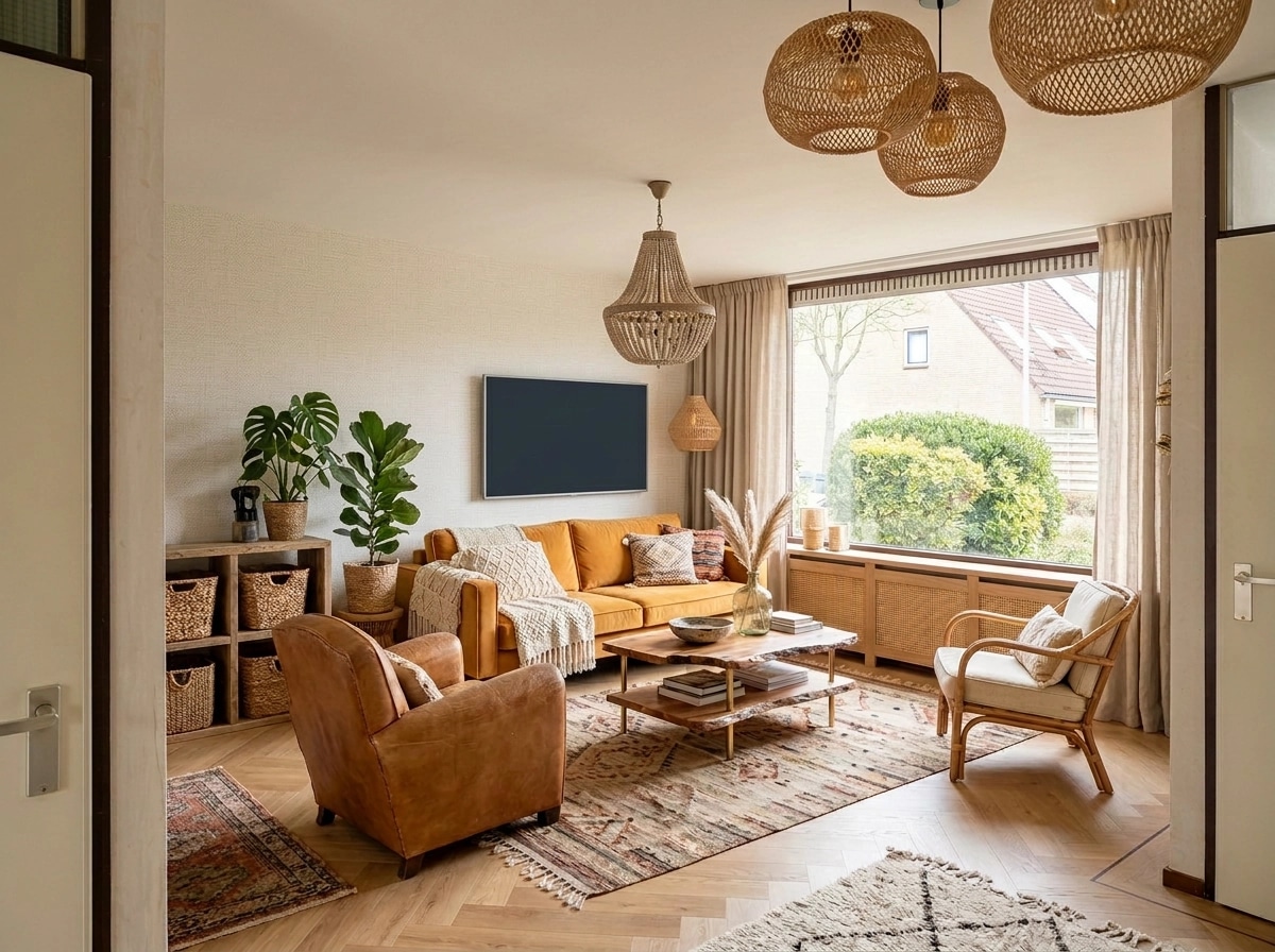 Interior design in Bohemian style — Living Room by GenRoom AI