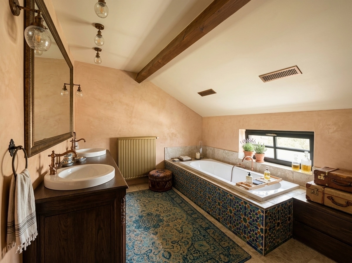Interior design in Mediterranean style — Bathroom by GenRoom AI