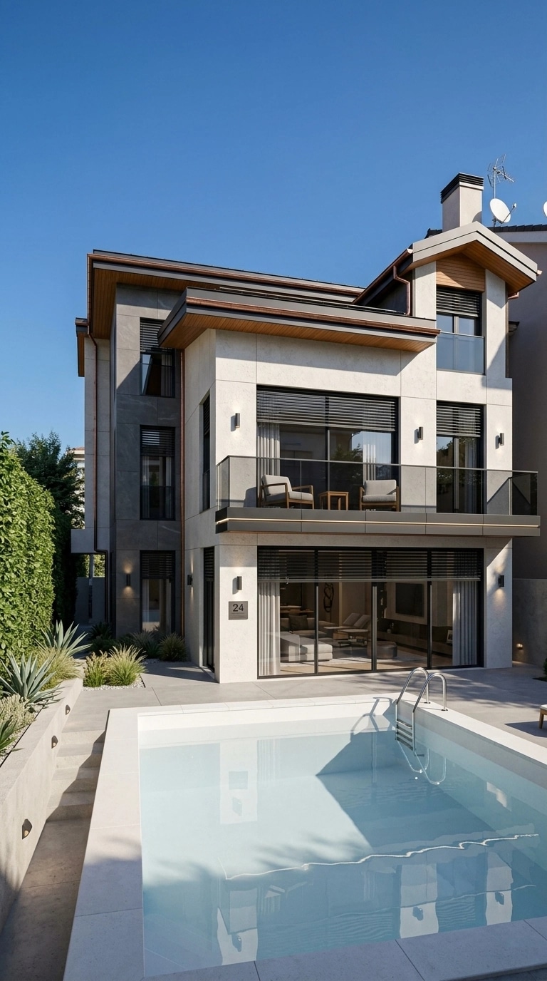 Contemporary Facade Fasad design — facade photo by GenRoom AI