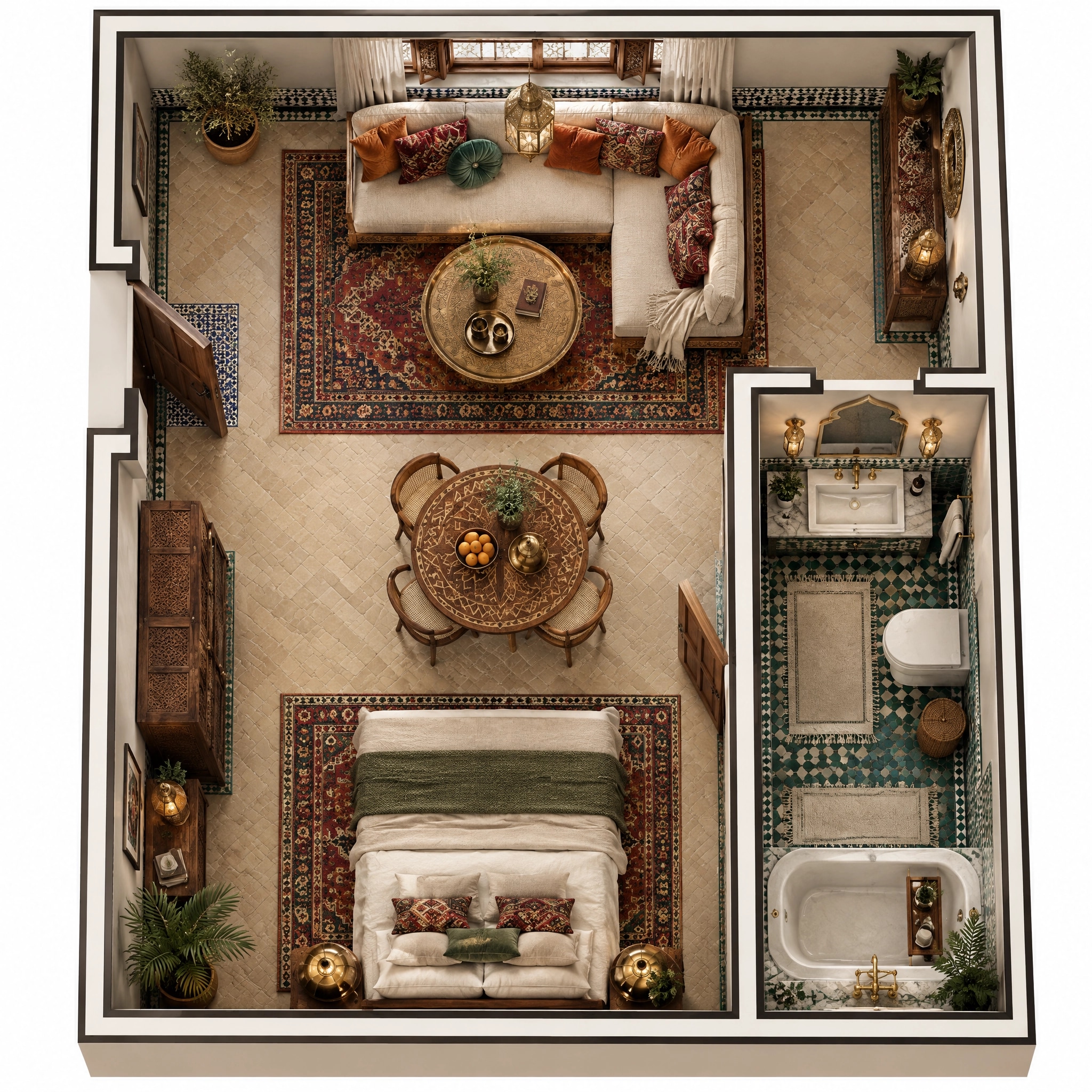 Interior design in Arabian / Moroccan style — Living Room by GenRoom AI