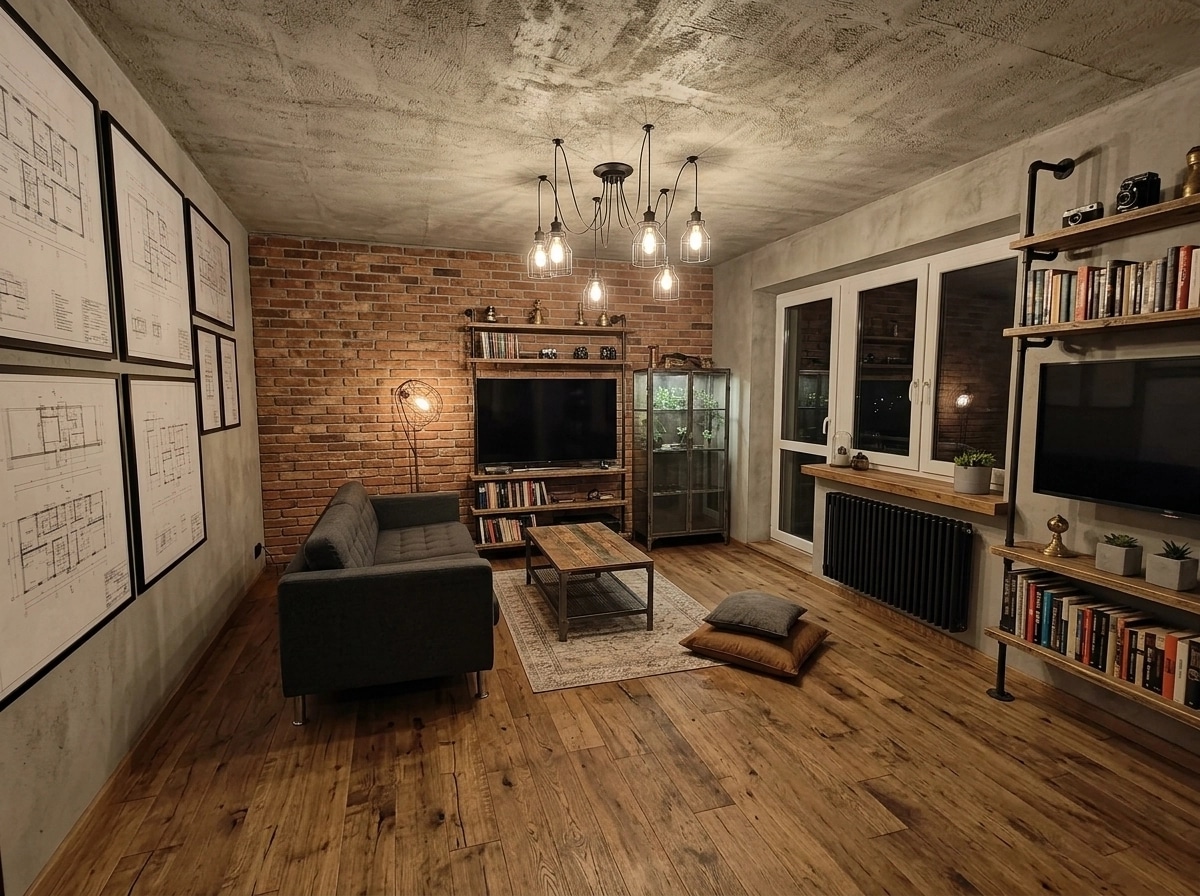 Interior design in Loft / Industrial style — Living Room by GenRoom AI