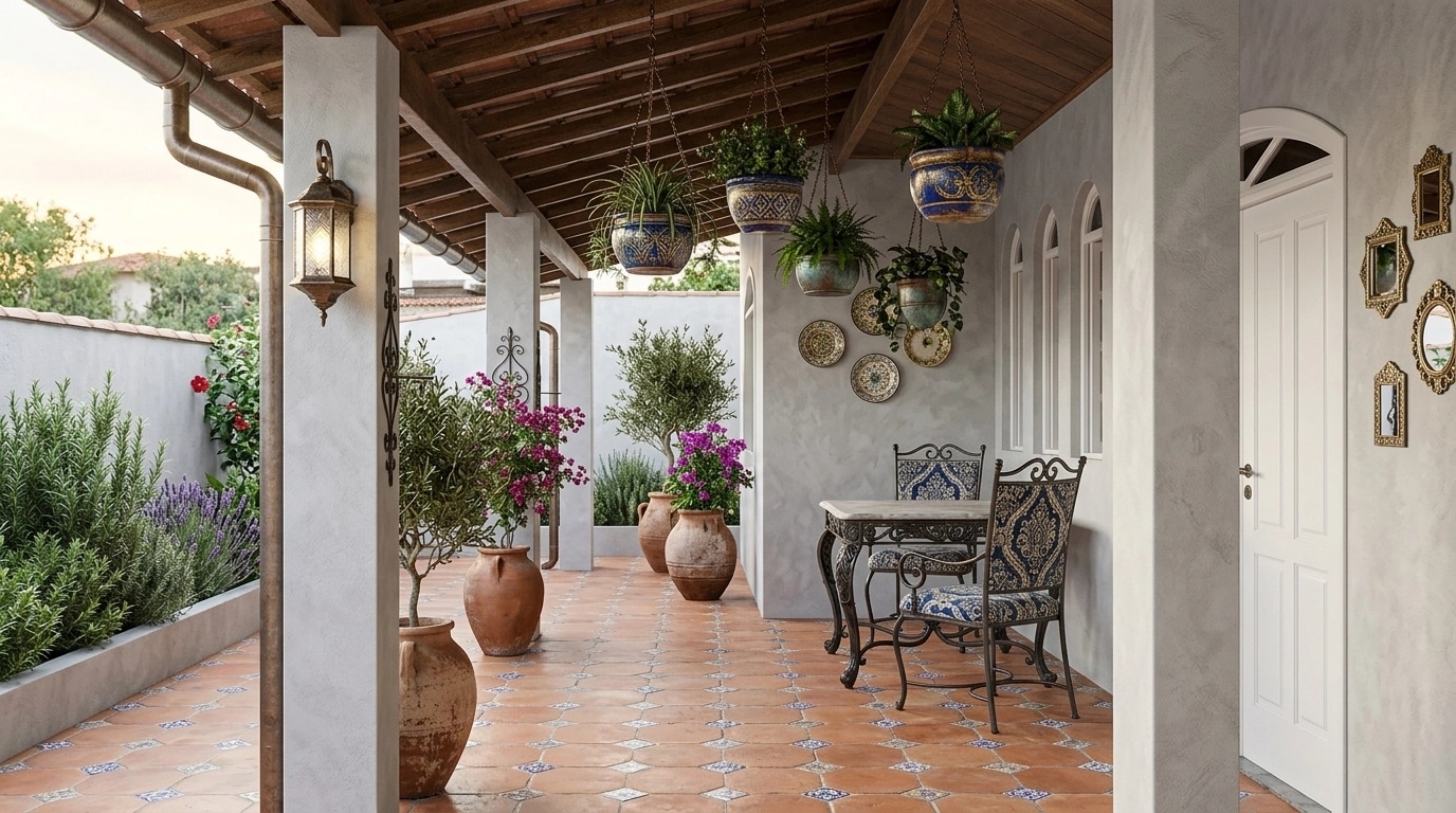 Interior design in Mediterranean style — balcony by GenRoom AI