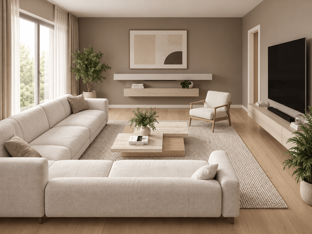 Contemporary ห้องนั่งเล่น design — interior photo by GenRoom AI