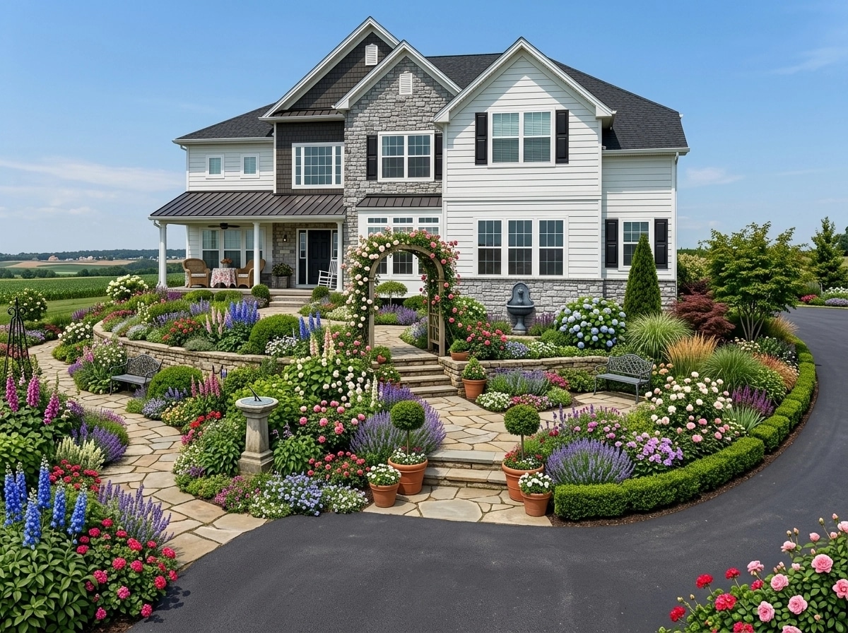 Landscape design in English Cottage Garden style — Yard by GenRoom AI