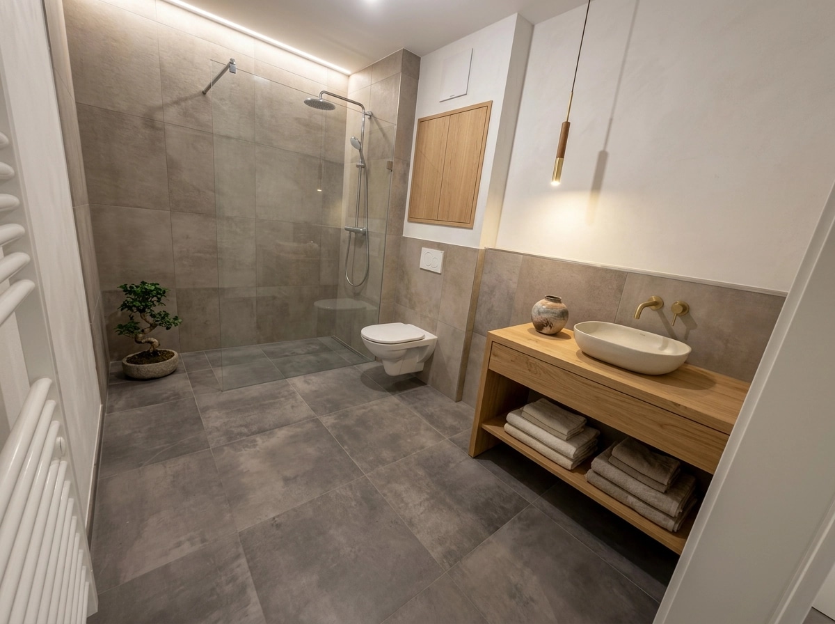 Japandi Bathroom design — interior photo by GenRoom AI