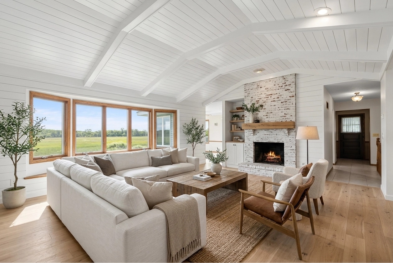 Interior design in Modern Farmhouse style — Living Room by GenRoom AI