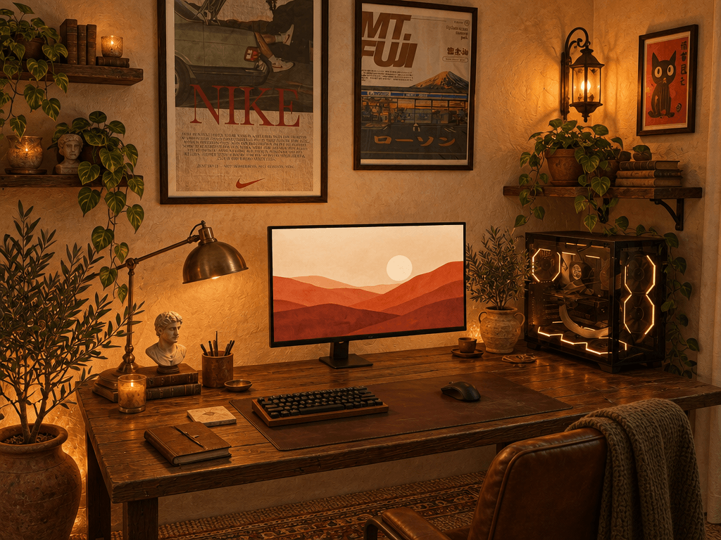 Office interior in Tuscan style — photo by GenRoom AI