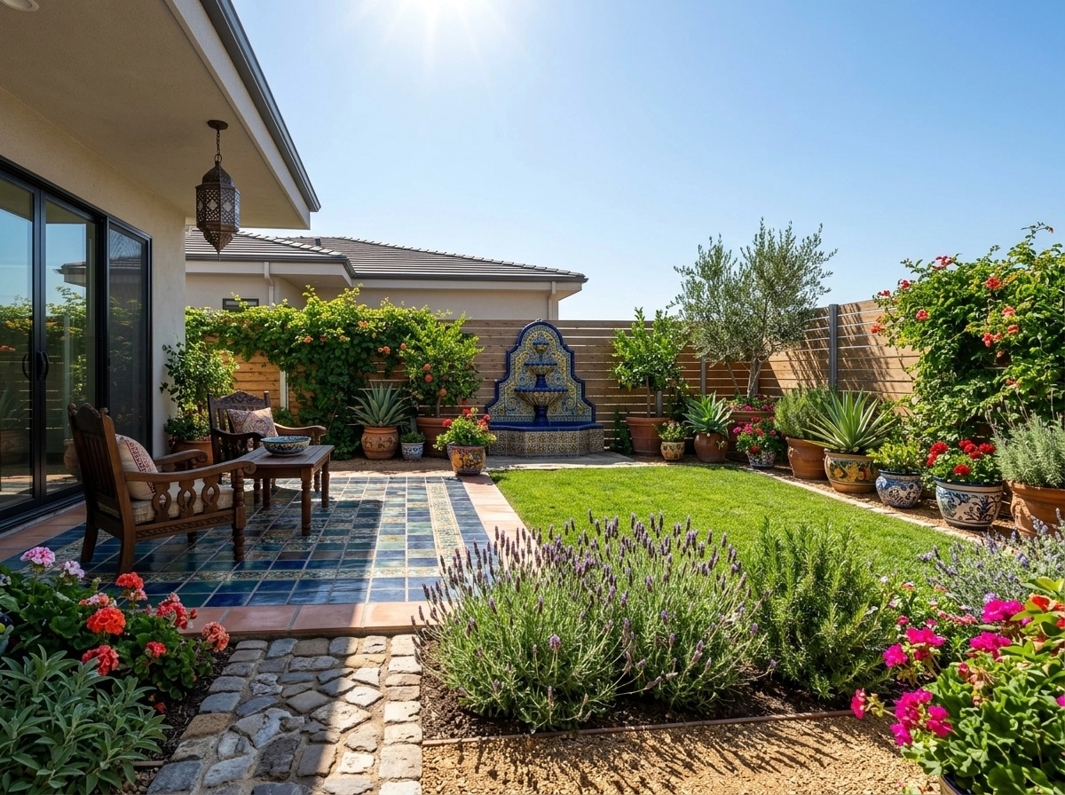 Landscape design in Spanish Courtyard style — Yard by GenRoom AI