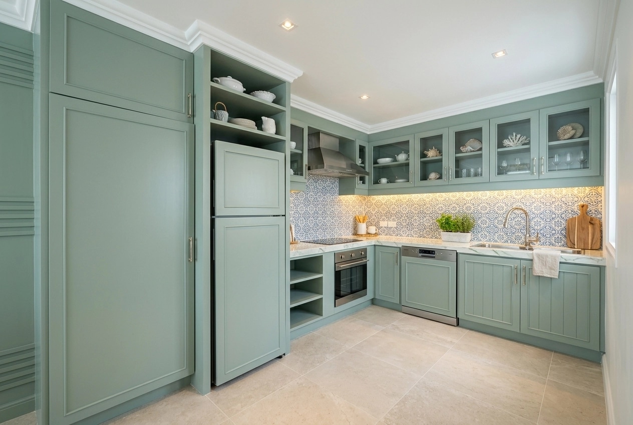 Interior design in Coastal / Hamptons style — Kitchen by GenRoom AI