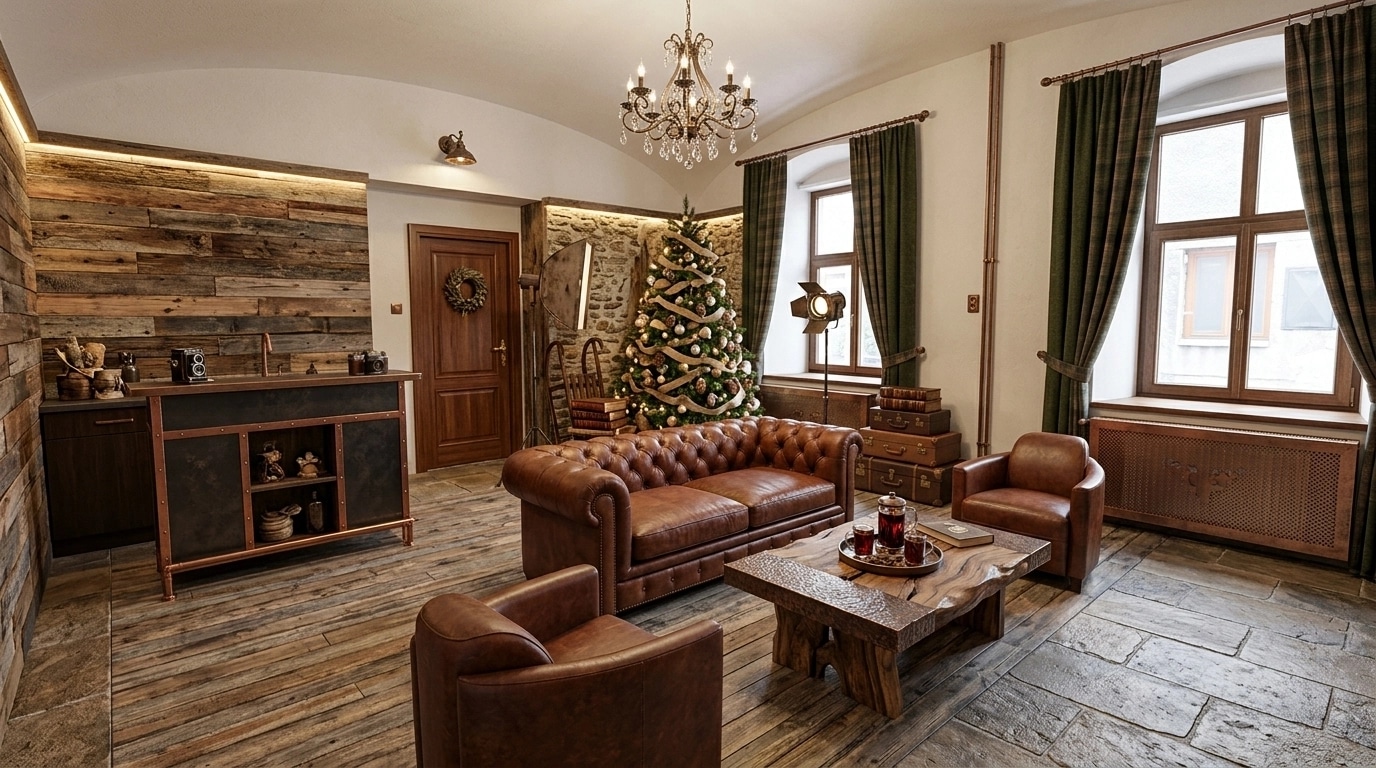 Interior design in Rustic style — Living Room by GenRoom AI