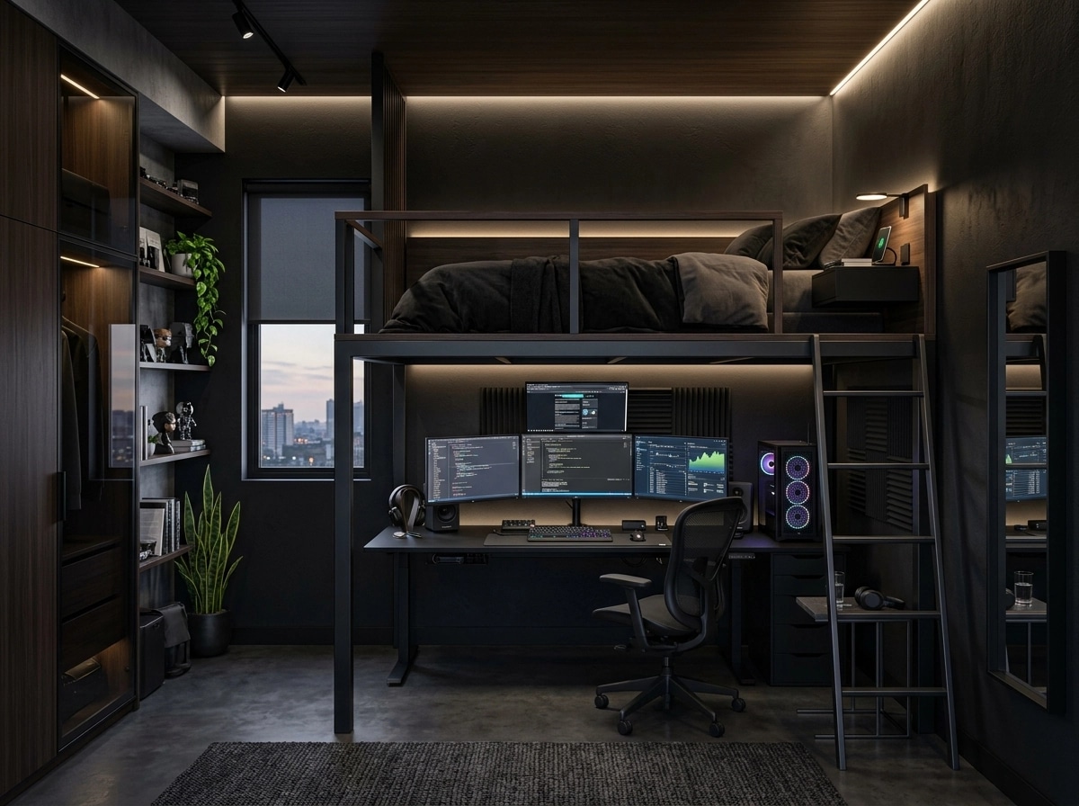 Interior design in Blacktec style — Bedroom by GenRoom AI