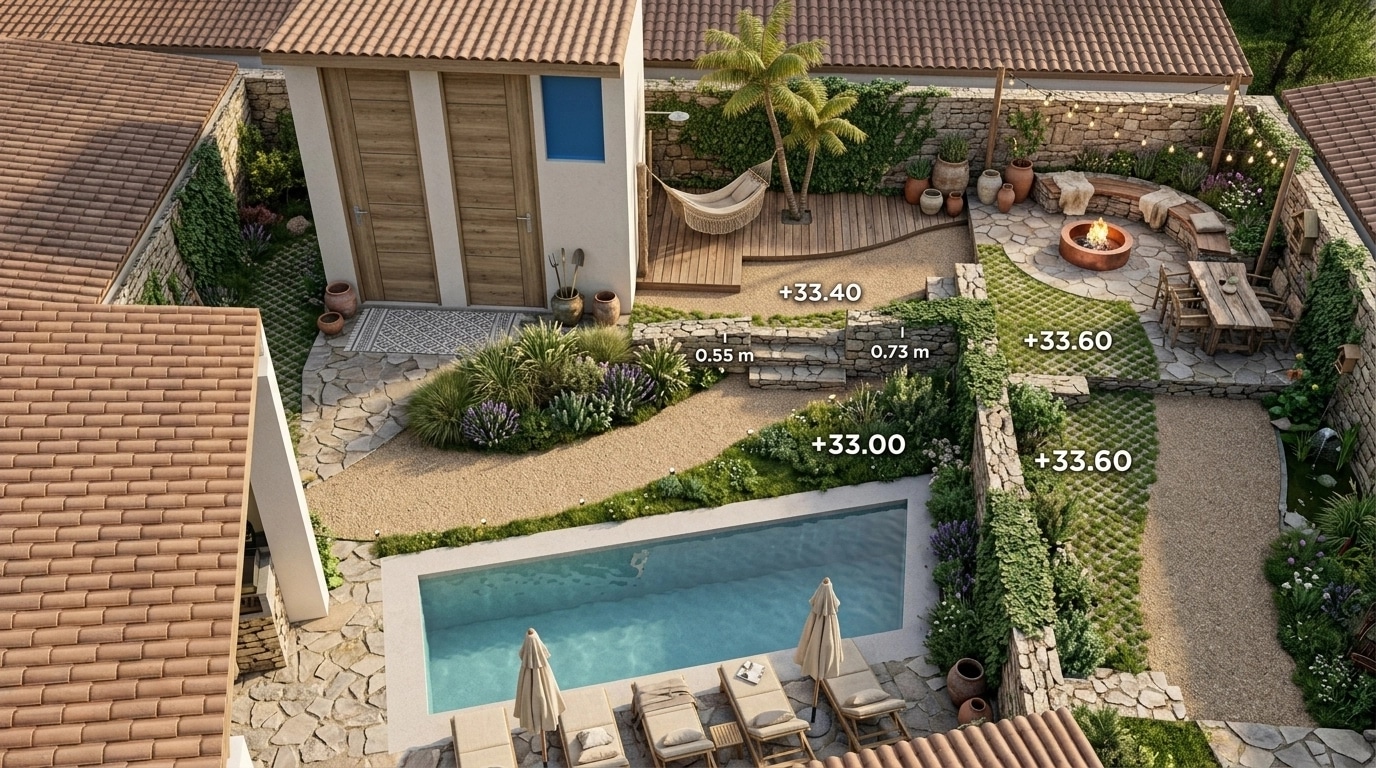Landscape design in Eco Natural Garden style — Yard by GenRoom AI