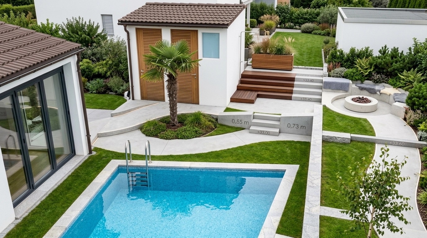 Landscape design in Scandinavian Garden style — Yard by GenRoom AI