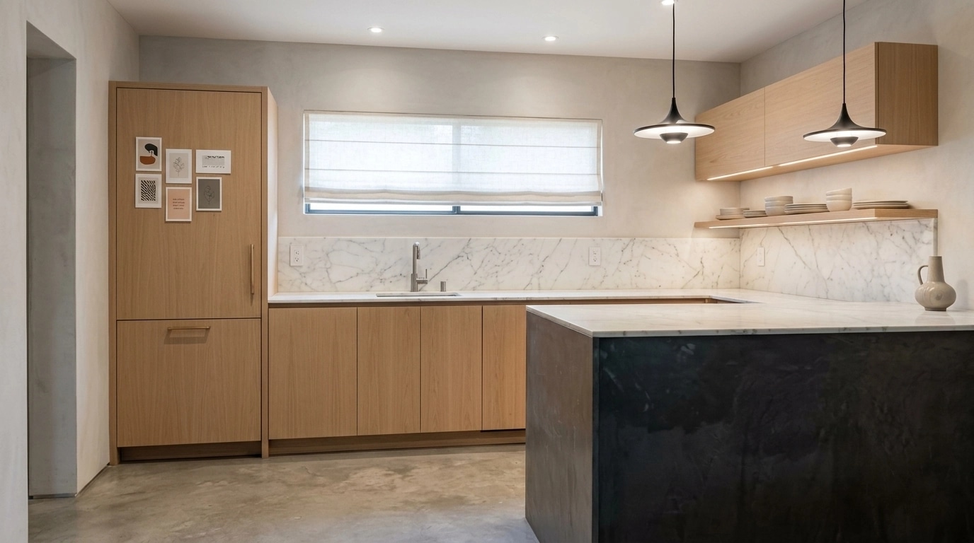Minimalism Kitchen design — interior photo by GenRoom AI