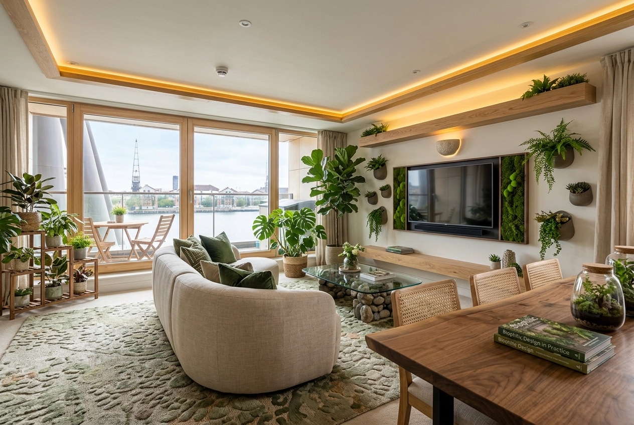 Interior design in Biophilic style — Living Room by GenRoom AI