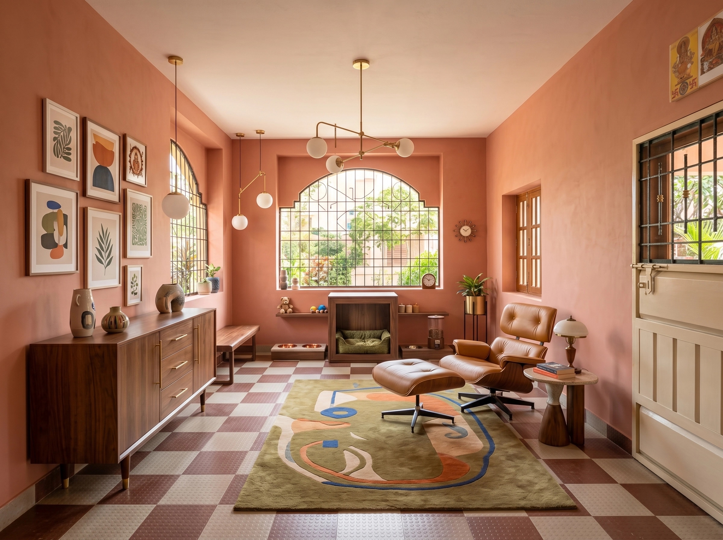 Mid-Century Modern Hallway design — interior photo by GenRoom AI