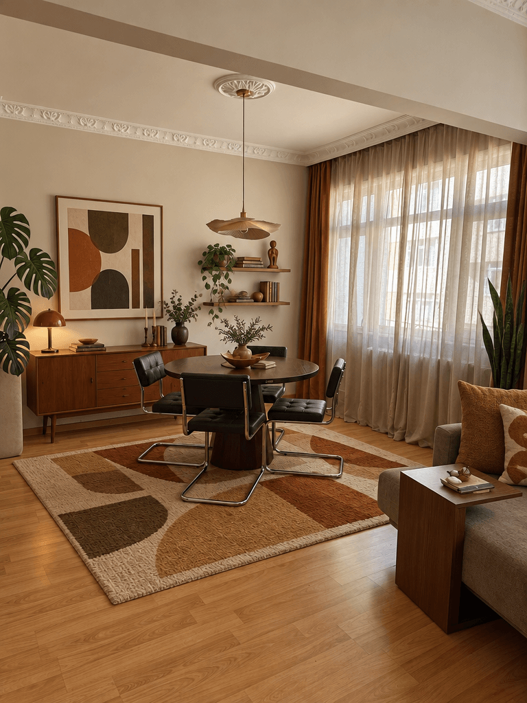 Interior design in Mid-Century Modern style — dining_room by GenRoom AI