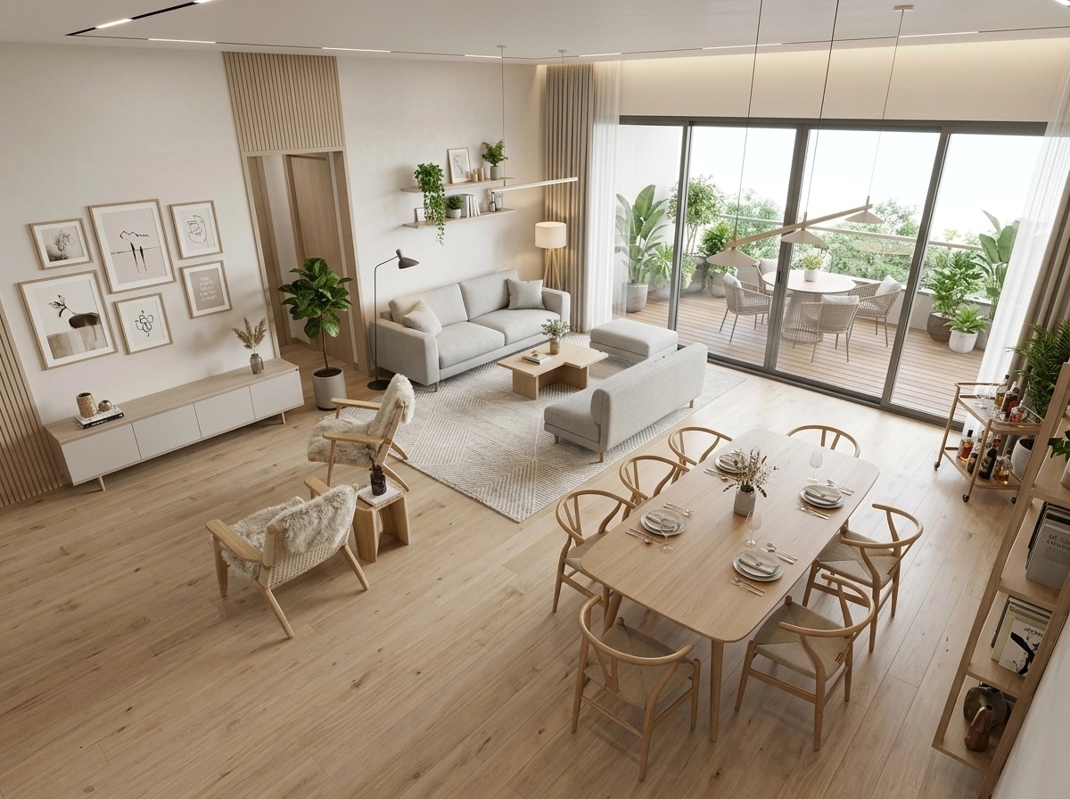 Interior design in Scandinavian style — Living Room by GenRoom AI