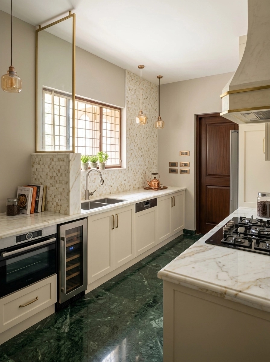 Kitchen interior in Transitional style — photo by GenRoom AI