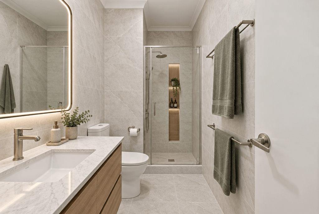 Contemporary Bathroom design — interior photo by GenRoom AI
