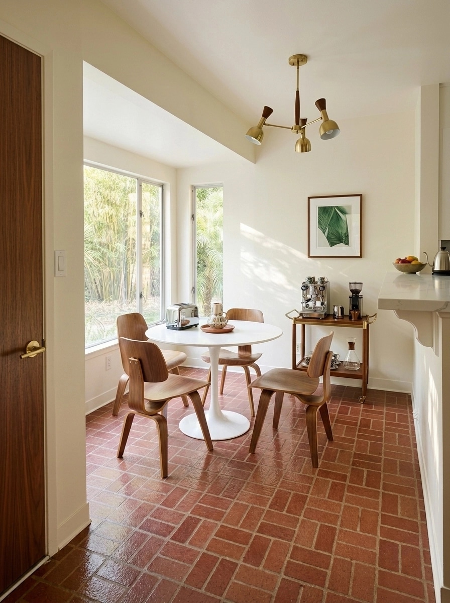 Kitchen interior in Mid-Century Modern style — photo by GenRoom AI