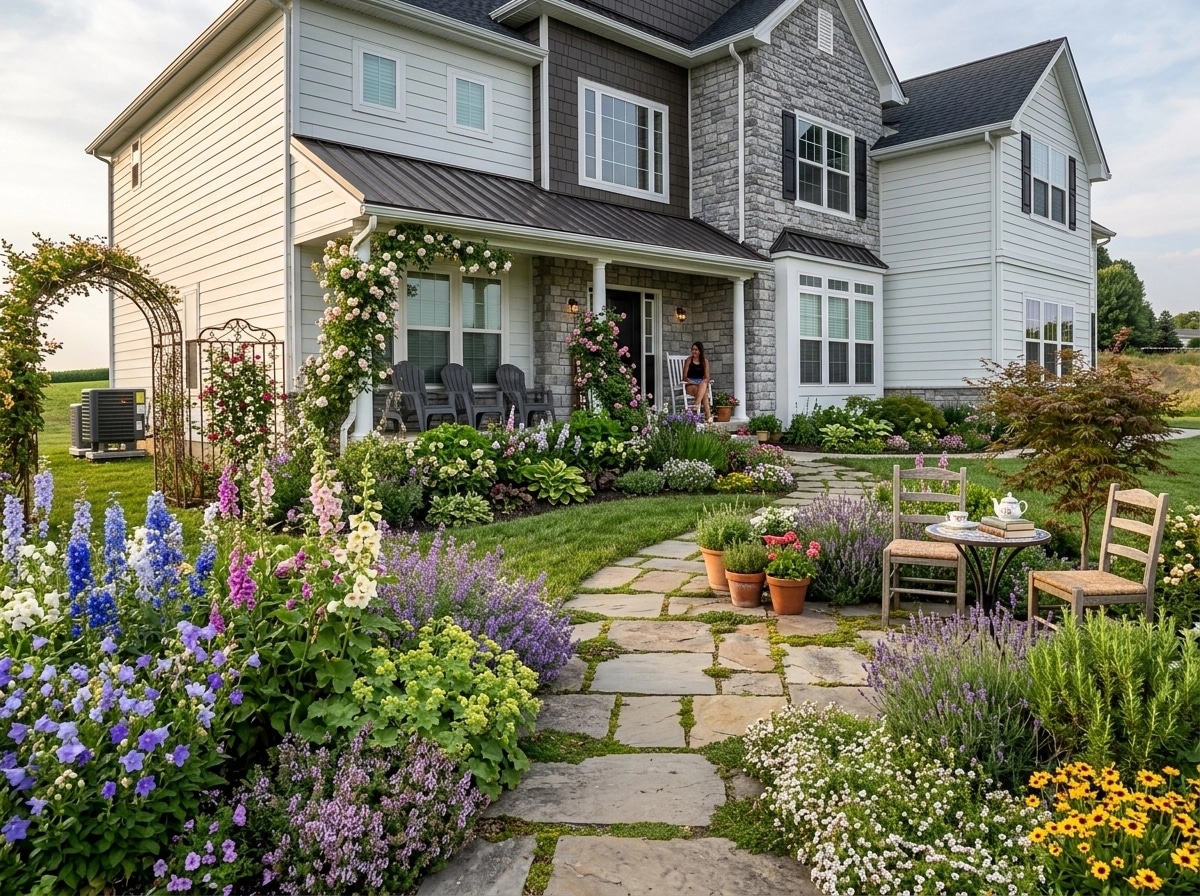 Landscape design in English Cottage Garden style — Yard by GenRoom AI