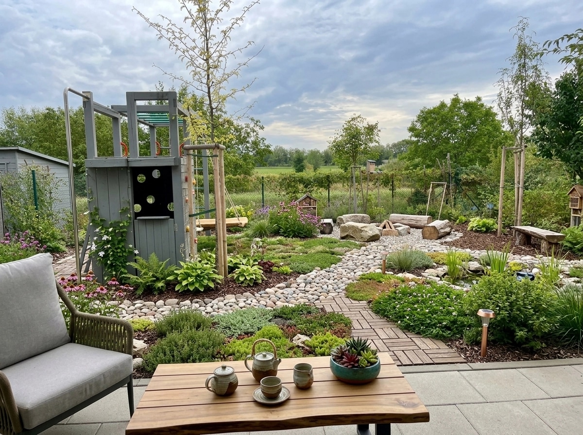 Landscape design in Eco Natural Garden style — Yard by GenRoom AI
