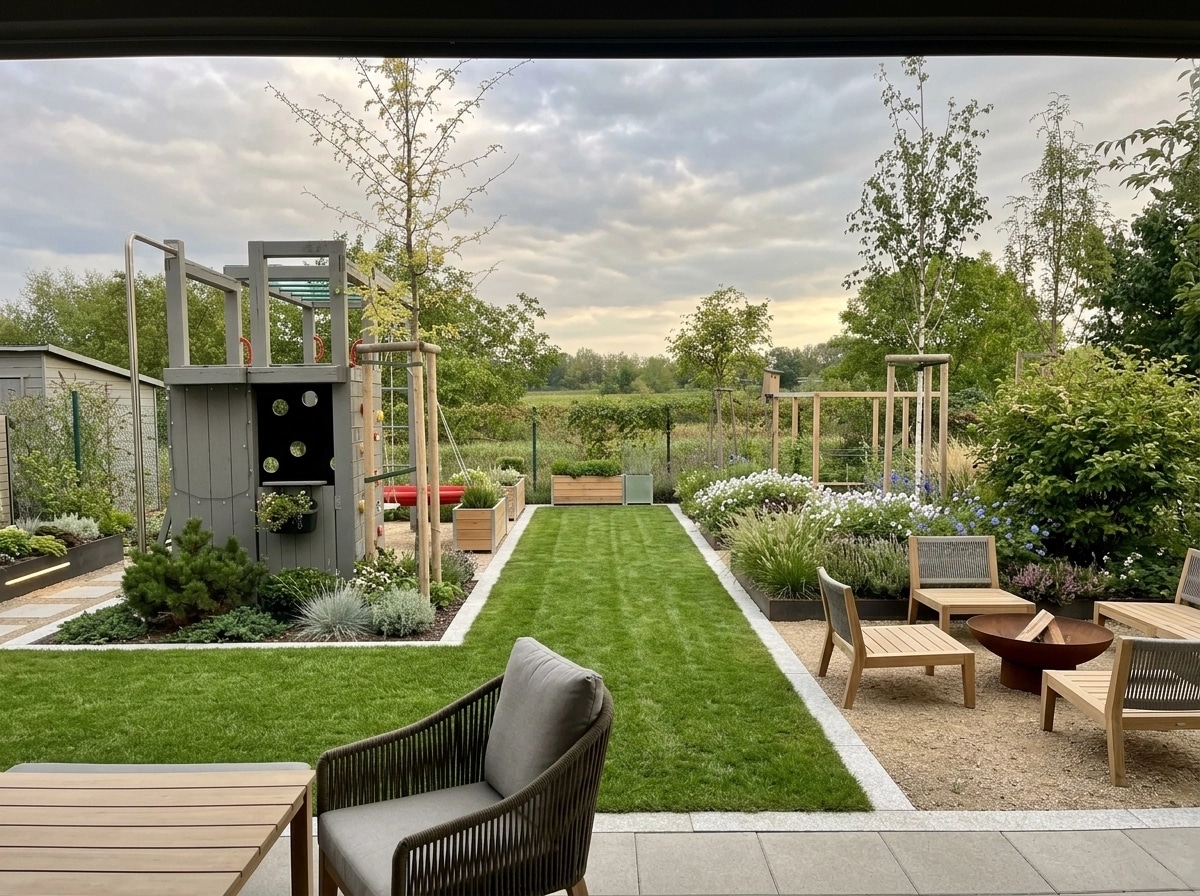 Landscape design in Scandinavian Garden style — Yard by GenRoom AI