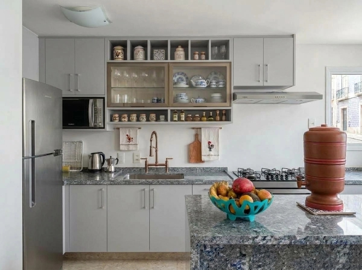 Kitchen interior in Portuguese Modern style — photo by GenRoom AI