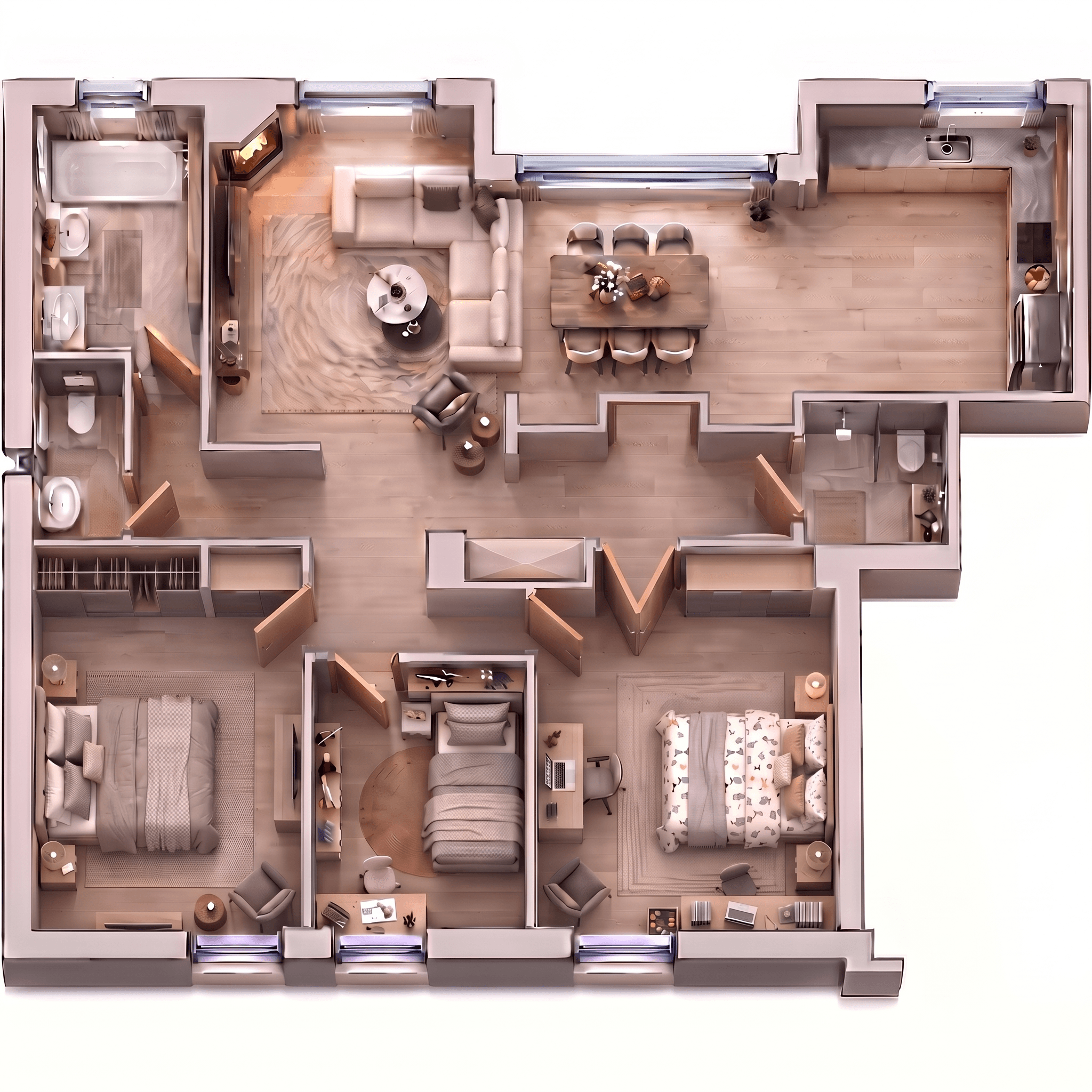 Interior design in Contemporary style — Living Room by GenRoom AI