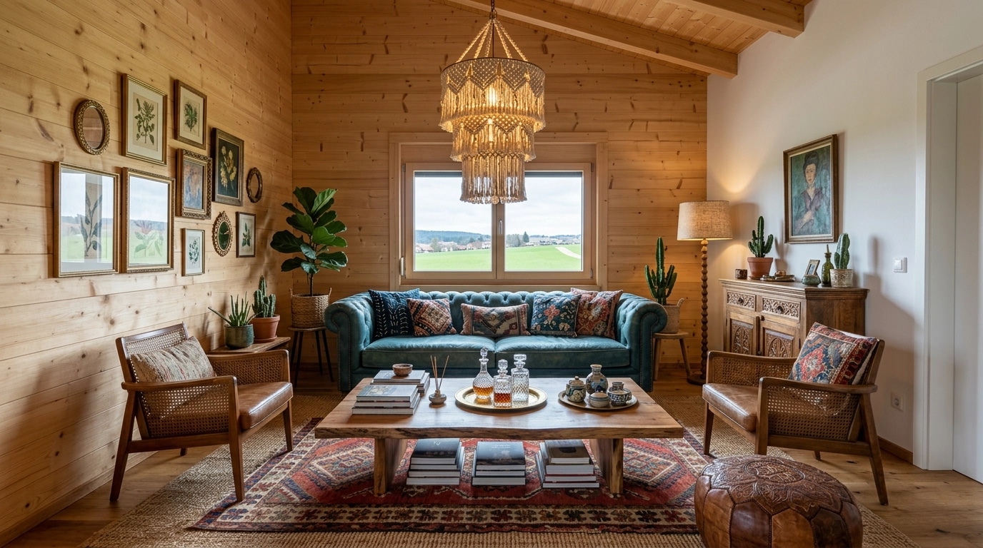 Interior design in Bohemian style — Living Room by GenRoom AI