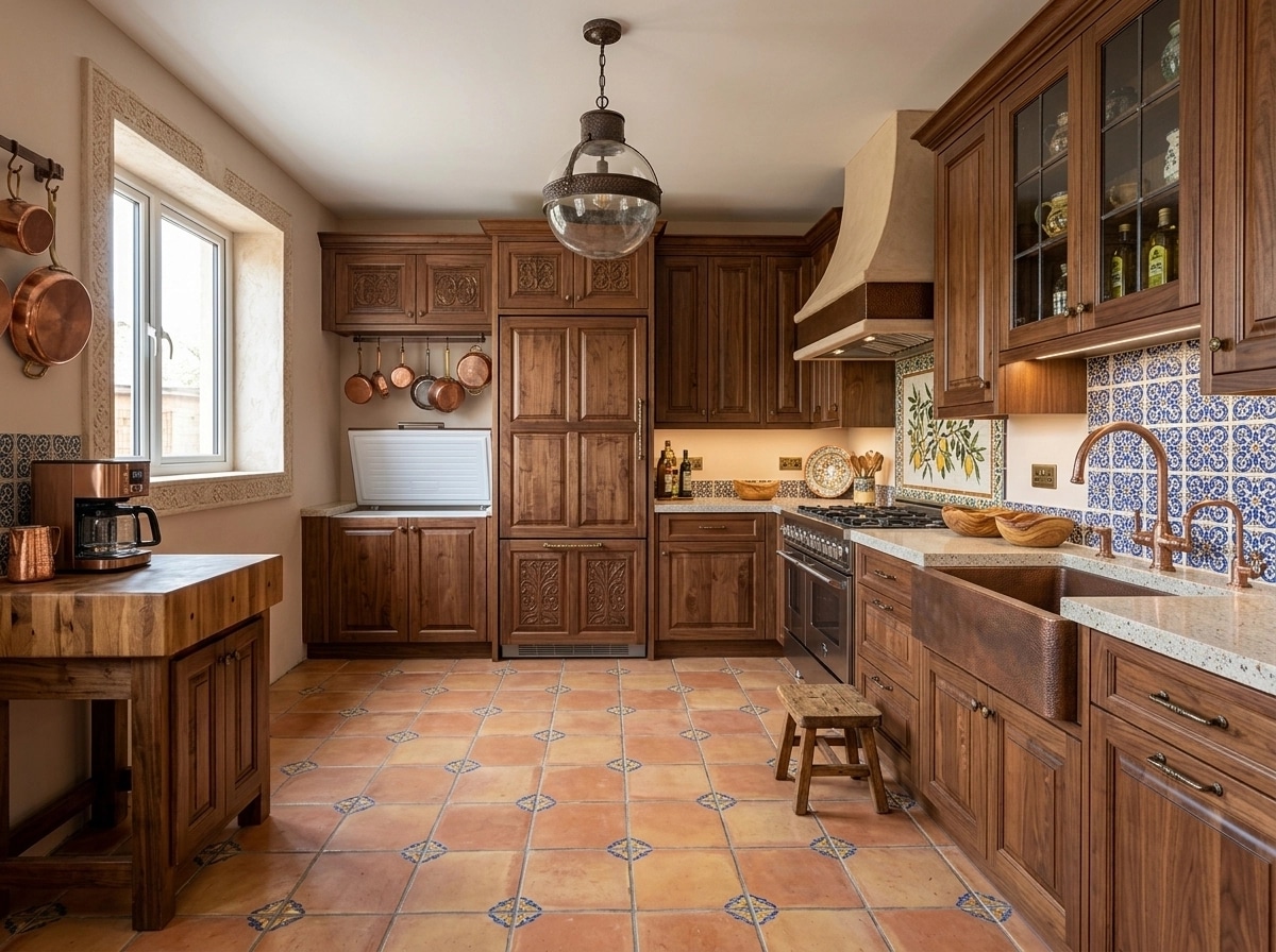 Kitchen interior in Mediterranean style — photo by GenRoom AI