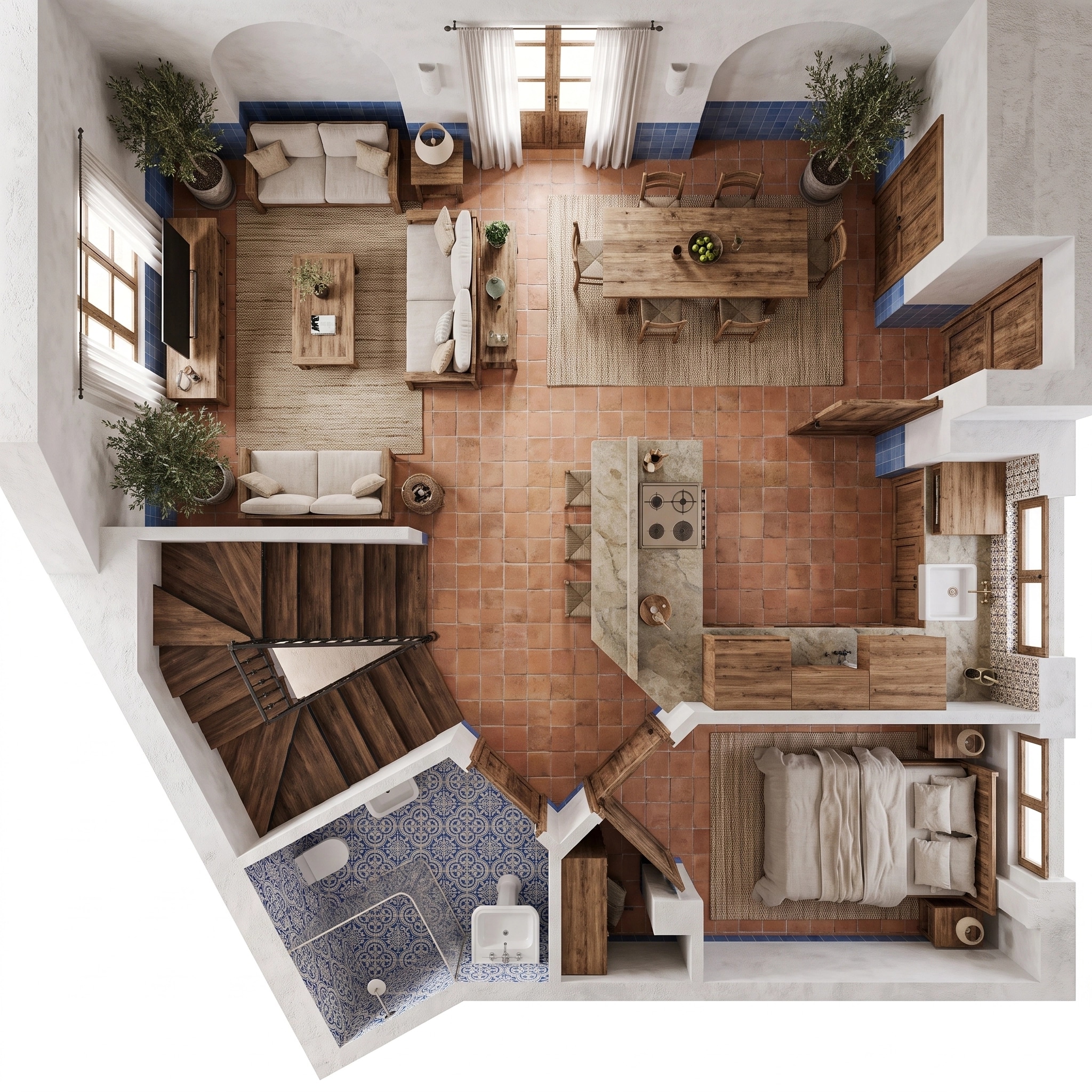 Mediterranean Living Room design — interior photo by GenRoom AI