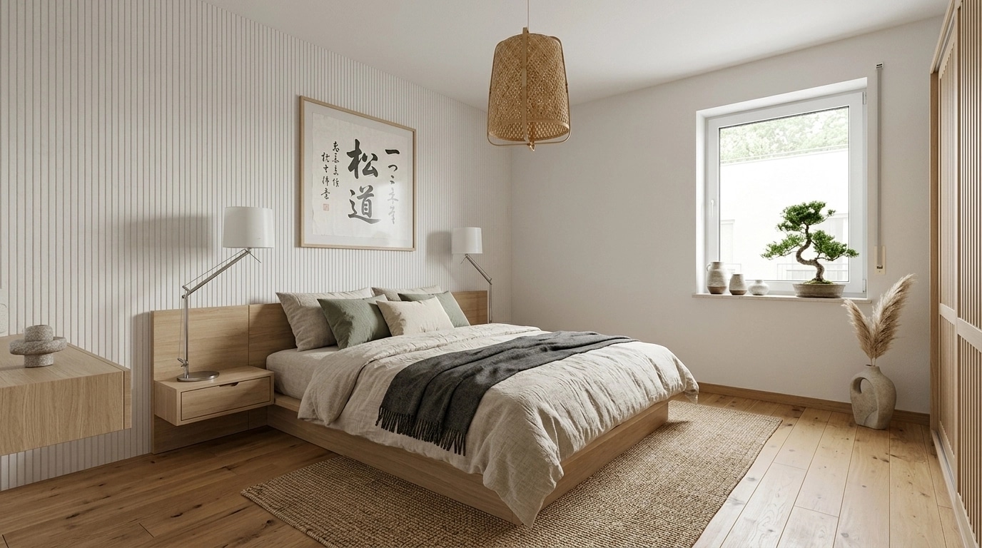 Japandi Chambre design — interior photo by GenRoom AI