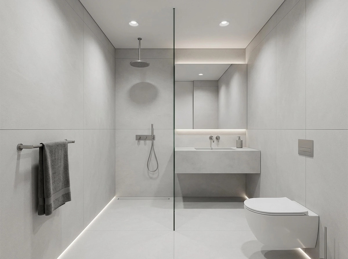 Minimalism Bathroom design — interior photo by GenRoom AI