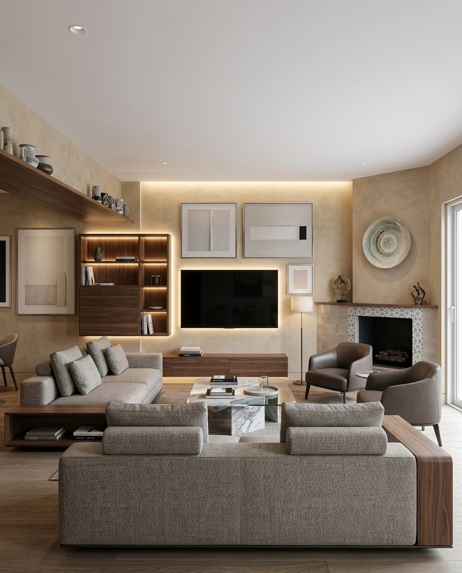 Interior design in Contemporary style — Living Room by GenRoom AI