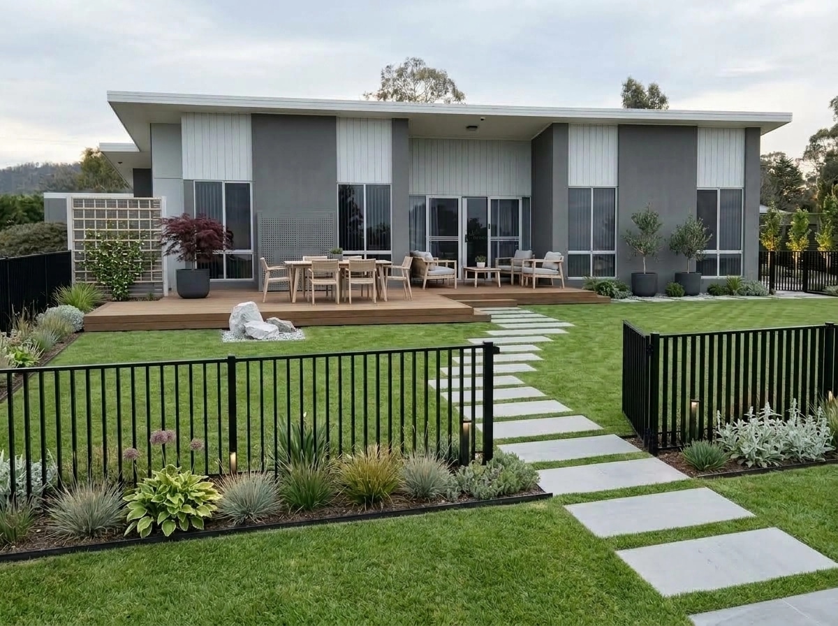 Landscape design in Scandinavian Garden style — Yard by GenRoom AI