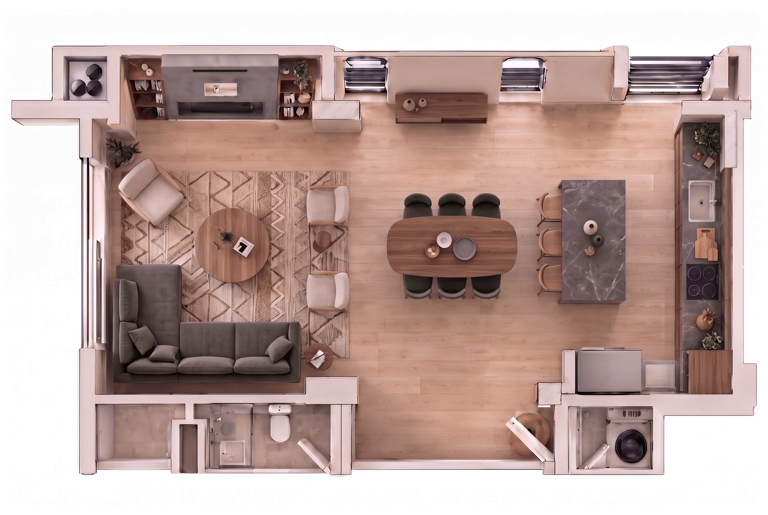 Contemporary Living Room design — interior photo by GenRoom AI