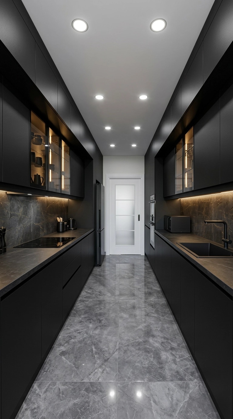 Kitchen interior in Blacktec style — photo by GenRoom AI