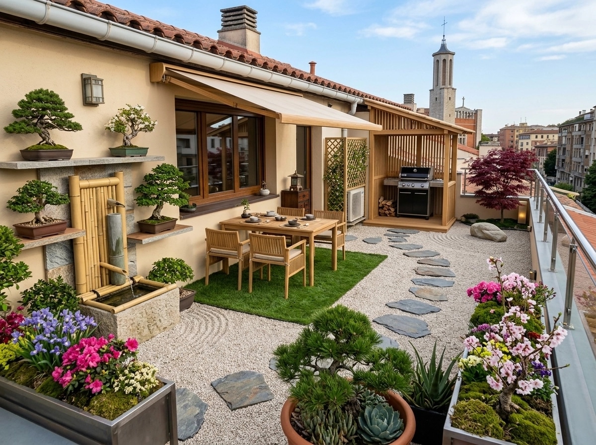 Landschaftsdesign im Japanese Garden-Stil — Garten von GenRoom AI