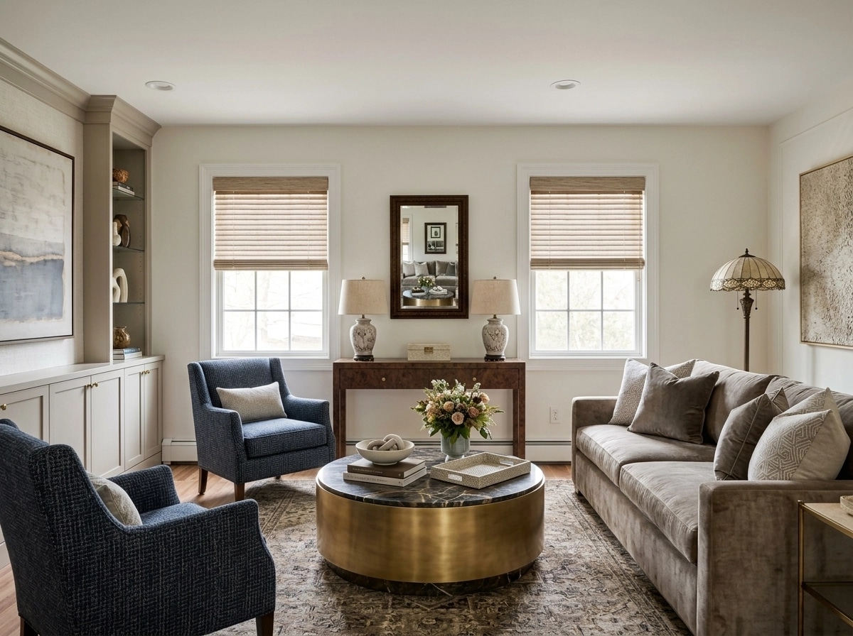 Transitional Living Room design — interior photo by GenRoom AI